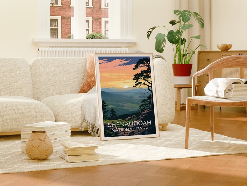 Affiche de voyage de Shenandoah, art mural de Virginie, impression de Virginie, affiche de Shenandoah, affiche de Virginie, affiche de nature, art de Shenandoah