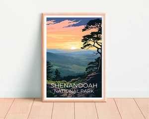 Affiche de voyage de Shenandoah, art mural de Virginie, impression de Virginie, affiche de Shenandoah, affiche de Virginie, affiche de nature, art de Shenandoah