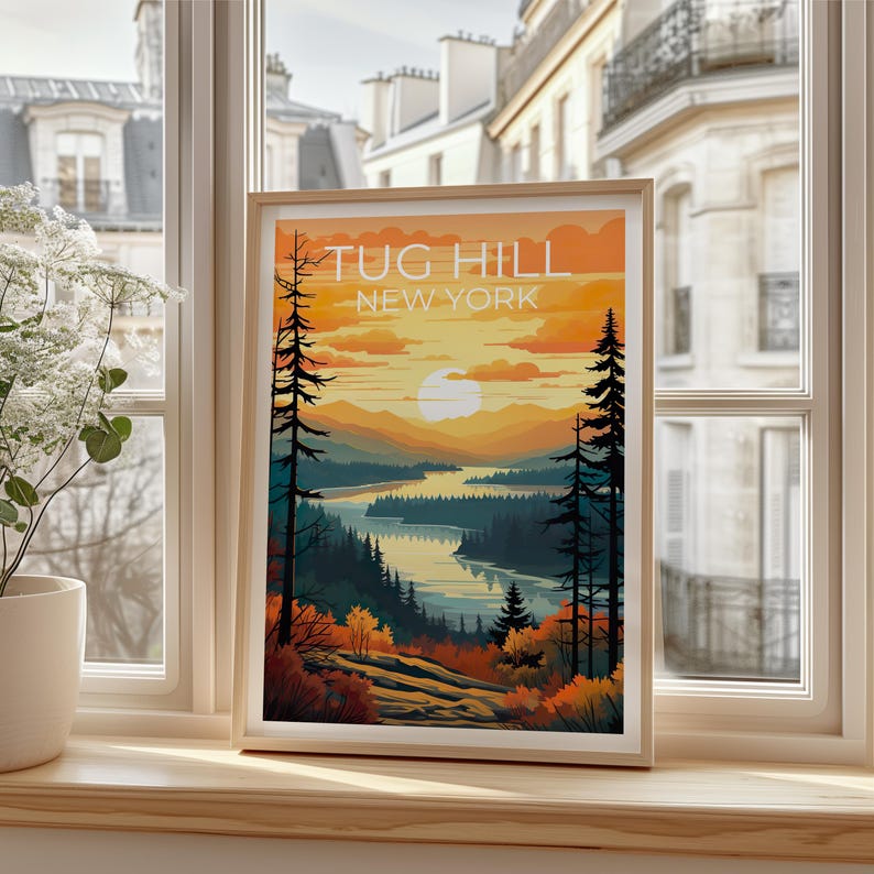 Tug Hill Plateau Travel Print New York Poster Nature Wall Art Forest Illustration Tug Hill Poster Home Decor Birthday Gift