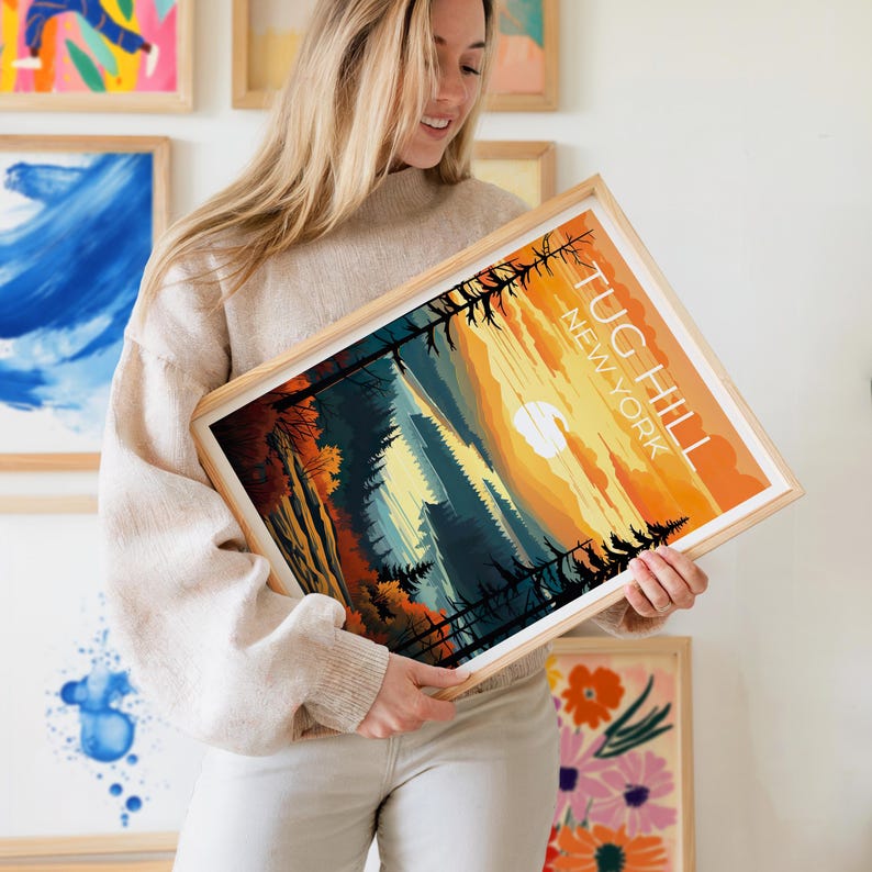 Tug Hill Plateau Travel Print New York Poster Nature Wall Art Forest Illustration Tug Hill Poster Home Decor Birthday Gift