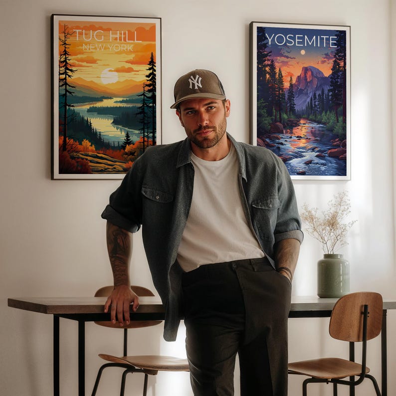 Tug Hill Plateau Travel Print New York Poster Nature Wall Art Forest Illustration Tug Hill Poster Home Decor Birthday Gift