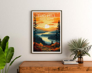 Tug Hill Plateau Travel Print New York Poster Nature Wall Art Forest Illustration Tug Hill Poster Home Decor Birthday Gift