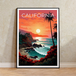 California Poster, California Print, Coast Poster, Coast Print, California Travel Poster, Coast Art, Coast Art
