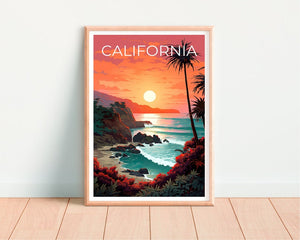 California Poster, California Print, Coast Poster, Coast Print, California Travel Poster, Coast Art, Coast Art