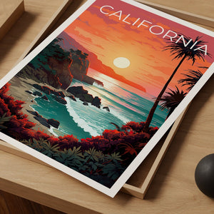 California Poster, California Print, Coast Poster, Coast Print, California Travel Poster, Coast Art, Coast Art