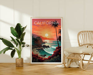 California Poster, California Print, Coast Poster, Coast Print, California Travel Poster, Coast Art, Coast Art