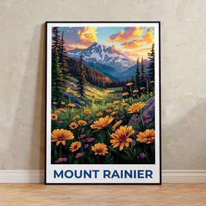 Affiche du mont Rainier, Impression du mont Rainier, Affiche de Washington, Affiche du parc national du mont Rainier, Impression de Washington