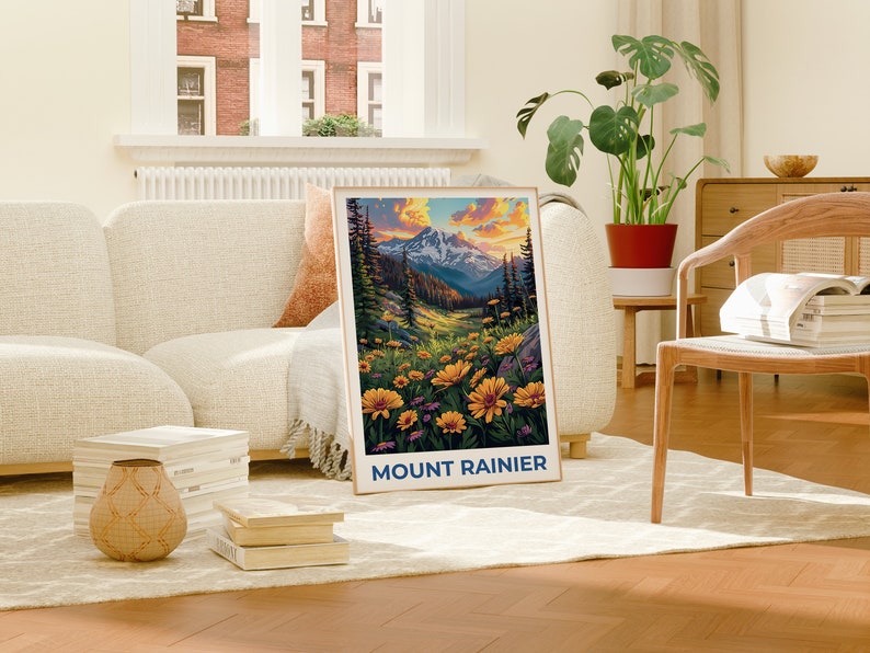 Affiche du mont Rainier, Impression du mont Rainier, Affiche de Washington, Affiche du parc national du mont Rainier, Impression de Washington