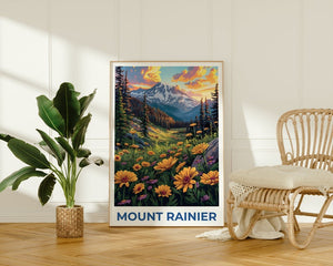 Affiche du mont Rainier, Impression du mont Rainier, Affiche de Washington, Affiche du parc national du mont Rainier, Impression de Washington