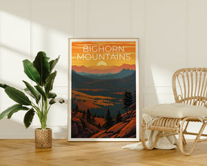 Bighorn Mountains Travel Poster, Wyoming Wall Art, Wyoming Print, Bighorn Mountains Poster, Wyoming Poster, Bighorn Mountains Print