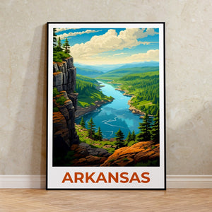 Arkansas Poster, Arkansas Print, Ozarks Poster, Forest Print, Arkansas Travel Poster, Cliff Art, Arkansas Art