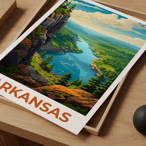 Arkansas Poster, Arkansas Print, Ozarks Poster, Forest Print, Arkansas Travel Poster, Cliff Art, Arkansas Art