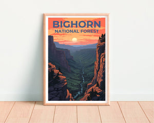 Bighorn Forest Travel Poster, Wyoming Wall Art, Wyoming Print, Bighorn Forest Poster, Wyoming Poster, Bighorn Forest Print, Forest Art
