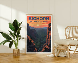 Bighorn Forest Travel Poster, Wyoming Wall Art, Wyoming Print, Bighorn Forest Poster, Wyoming Poster, Bighorn Forest Print, Forest Art