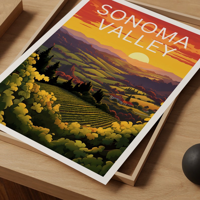 Sonoma Travel Poster, California Wall Art, California Print, Sonoma Poster, California Poster, Nature Poster, Sonoma Art