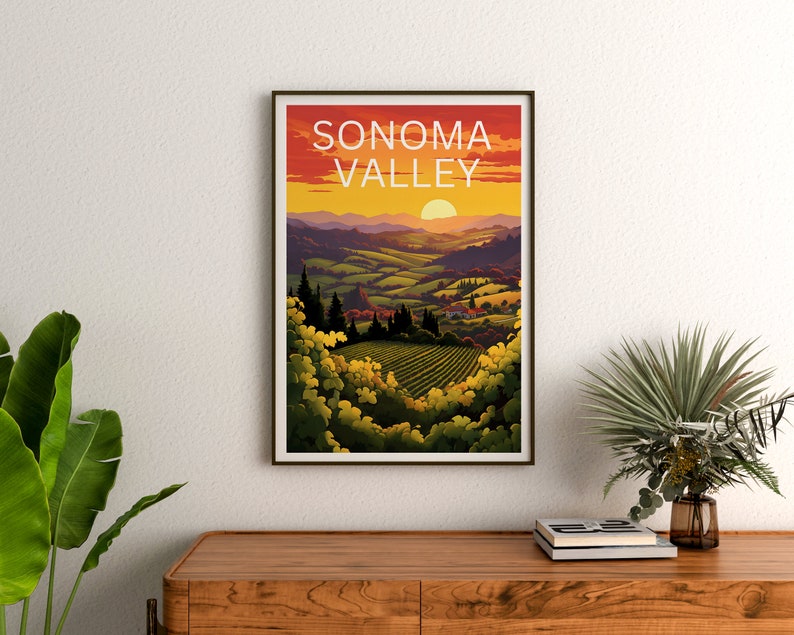 Sonoma Travel Poster, California Wall Art, California Print, Sonoma Poster, California Poster, Nature Poster, Sonoma Art