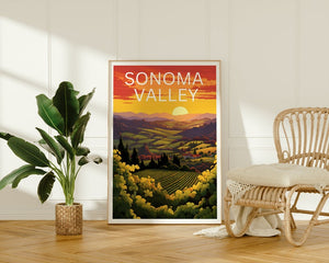 Sonoma Travel Poster, California Wall Art, California Print, Sonoma Poster, California Poster, Nature Poster, Sonoma Art