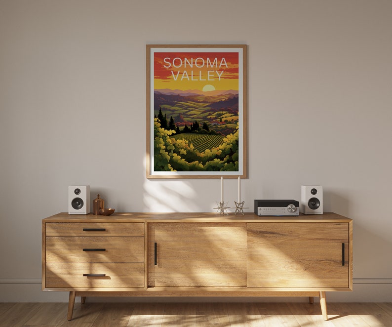Sonoma Travel Poster, California Wall Art, California Print, Sonoma Poster, California Poster, Nature Poster, Sonoma Art