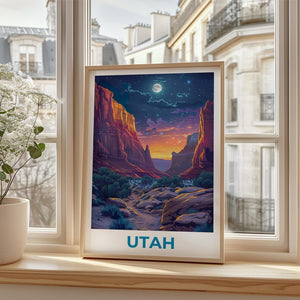 Capitol Reef National Park Travel Print  Utah Poster Canyon Wall Art National Park Illustration Capitol Reef Poster Home Decor Birthday Gift