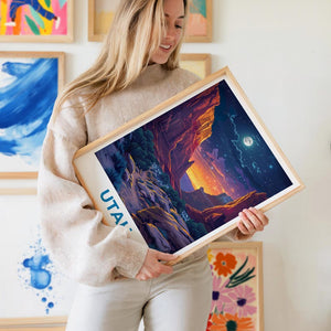 Capitol Reef National Park Travel Print  Utah Poster Canyon Wall Art National Park Illustration Capitol Reef Poster Home Decor Birthday Gift