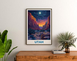 Capitol Reef National Park Travel Print  Utah Poster Canyon Wall Art National Park Illustration Capitol Reef Poster Home Decor Birthday Gift
