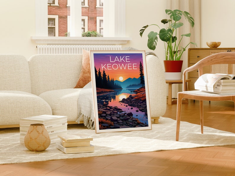 Lake Keowee Poster, Lake Keowee Print, South Carolina Art, South Carolina Print, Lake Keowee Travel Poster, Lake Poster, South Carolina Gift