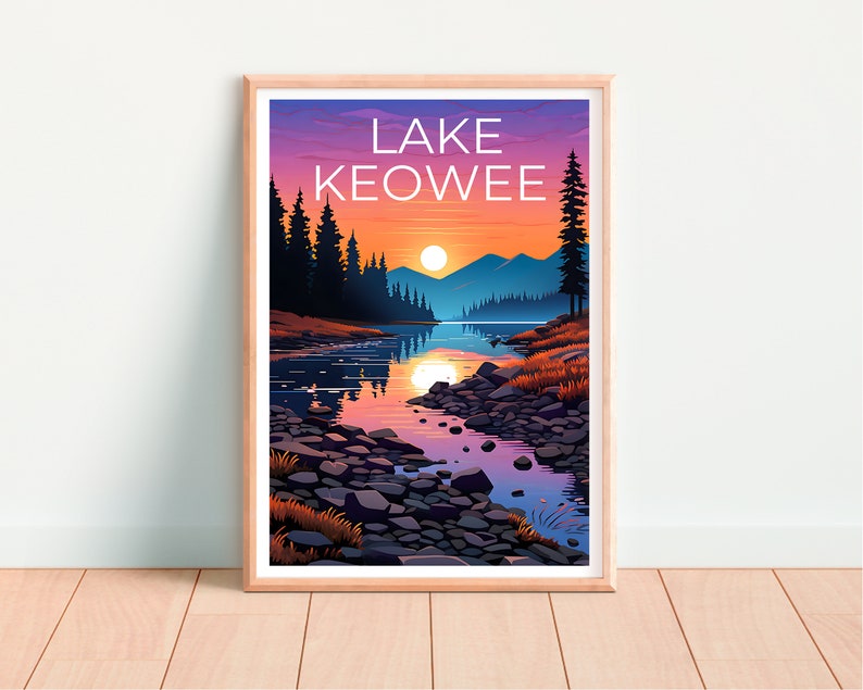 Lake Keowee Poster, Lake Keowee Print, South Carolina Art, South Carolina Print, Lake Keowee Travel Poster, Lake Poster, South Carolina Gift
