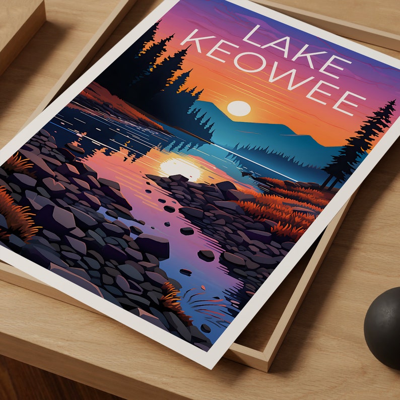 Lake Keowee Poster, Lake Keowee Print, South Carolina Art, South Carolina Print, Lake Keowee Travel Poster, Lake Poster, South Carolina Gift