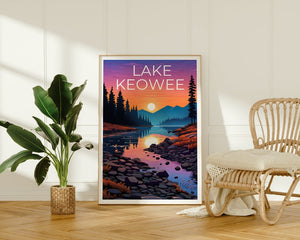 Lake Keowee Poster, Lake Keowee Print, South Carolina Art, South Carolina Print, Lake Keowee Travel Poster, Lake Poster, South Carolina Gift