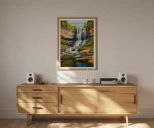 Affiche de voyage de la vallée de Cuyahoga, art mural de l'Ohio, impression de l'Ohio, affiche de la vallée de Cuyahoga, affiche de la nature, affiche de la cascade, affiche de randonnée