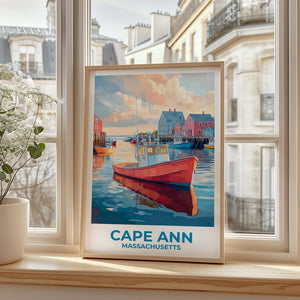 Cape Ann Poster - Massachusetts Coastline Wall Art Print