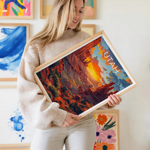 Utah Travel Print Canyonlands National Park Poster Canyons Wall Art Sandstone Illustration Utah Poster Home Decor Birthday Gift
