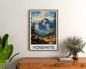 Affiche de voyage Yosemite, Art mural Half Dome, Impression Half Dome, Affiche Yosemite, Affiche Half Dome, Affiche Californie, Art Yosemite
