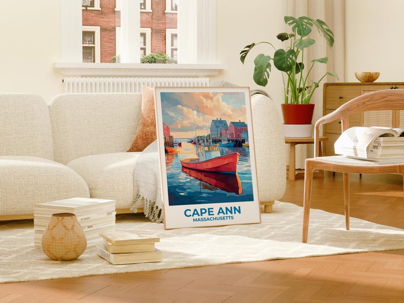 Cape Ann Poster - Massachusetts Coastline Wall Art Print