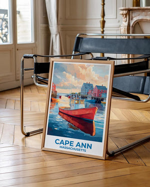 Cape Ann Poster - Massachusetts Coastline Wall Art Print