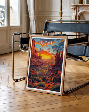 Utah Travel Print Canyonlands National Park Poster Canyons Wall Art Sandstone Illustration Utah Poster Home Decor Birthday Gift