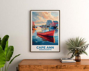 Cape Ann Poster - Massachusetts Coastline Wall Art Print
