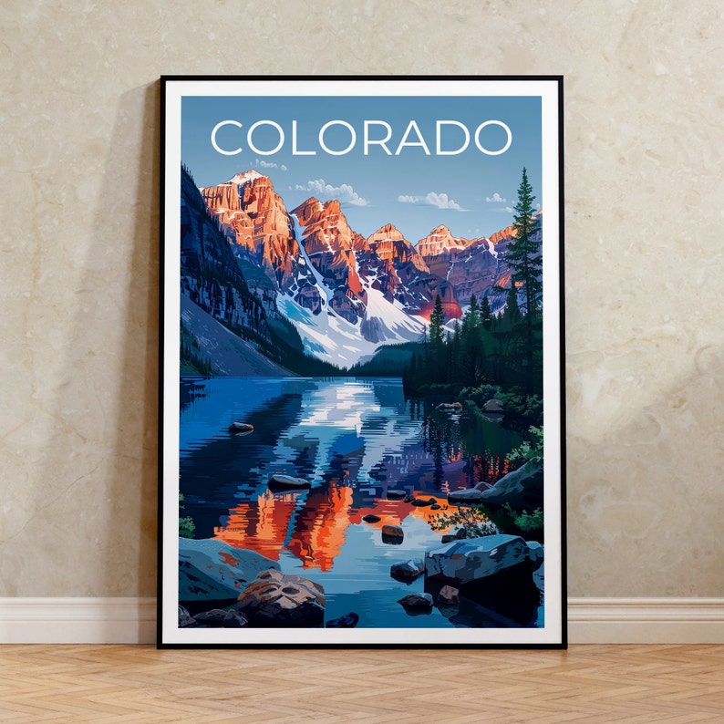Colorado Poster, Colorado Print, Rocky Mountains Poster, Rockies Poster, Colorado Travel Poster, Mountain Art, Colorado Art