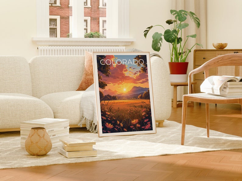 Affiche du Colorado, Impression du Colorado, Art du Colorado, Impression de montagne, Affiche de voyage de fleurs, Affiche des montagnes Rocheuses, Art de la montagne