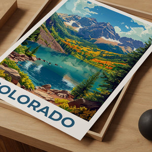 Colorado Poster, Colorado Print, Rocky Mountains Poster, Rockies Poster, Colorado Travel Poster, Mountain Art, Colorado Art