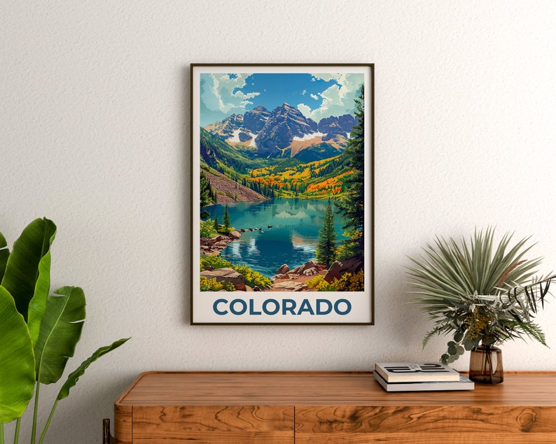 Colorado Poster, Colorado Print, Rocky Mountains Poster, Rockies Poster, Colorado Travel Poster, Mountain Art, Colorado Art