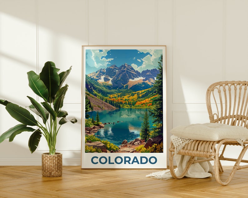 Colorado Poster, Colorado Print, Rocky Mountains Poster, Rockies Poster, Colorado Travel Poster, Mountain Art, Colorado Art
