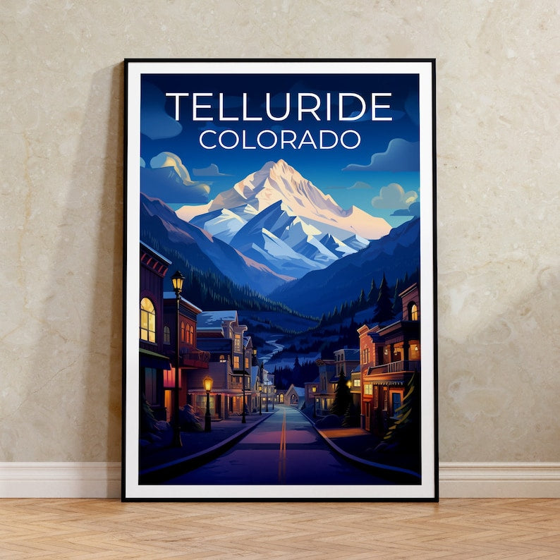 Telluride Travel Poster, Colorado Wall Art, Colorado Print, Telluride Poster, Colorado Poster, Mountain Poster, Telluride Print