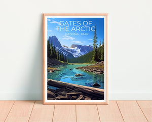 Affiche Portes de l'Arctique, Art mural de l'Alaska, Impression de l'Alaska, Affiche de montagne, Affiche de nature sauvage, Affiche de lac, Parcs nationaux