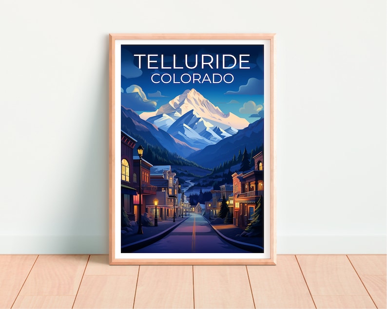 Telluride Travel Poster, Colorado Wall Art, Colorado Print, Telluride Poster, Colorado Poster, Mountain Poster, Telluride Print
