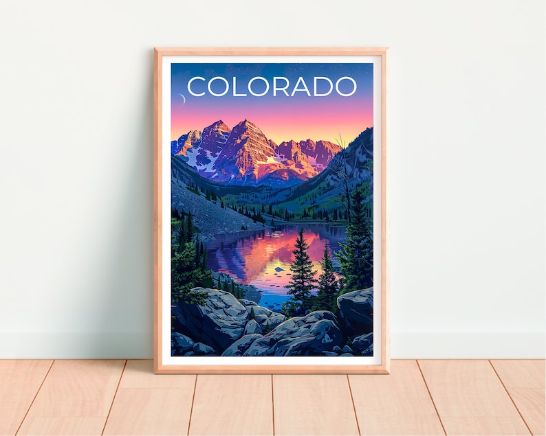 Colorado Poster, Colorado Print, Rocky Mountains Poster, Rockies Poster, Colorado Travel Poster, Mountain Art, Colorado Art