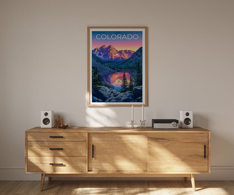 Colorado Poster, Colorado Print, Rocky Mountains Poster, Rockies Poster, Colorado Travel Poster, Mountain Art, Colorado Art