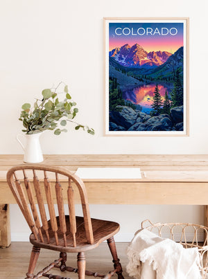 Colorado Poster, Colorado Print, Rocky Mountains Poster, Rockies Poster, Colorado Travel Poster, Mountain Art, Colorado Art