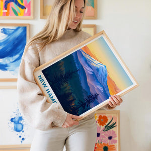 New Hampshire Travel Print, Mount Washington Poster, Forest Wall Art, New Hampshire Poster, Home Decor, Birthday Gift