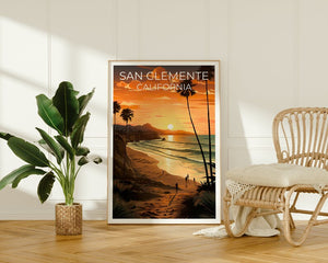 San Clemente Poster, San Clemente Print, California Art, California Print, San Clemente Travel Poster, Coast Poster, California Gift
